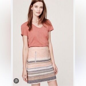 LOFT Tweed Fringe Hem Skirt